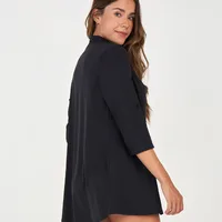 Chemise Manga 7/8 Alto Giro Preto - imagem 1