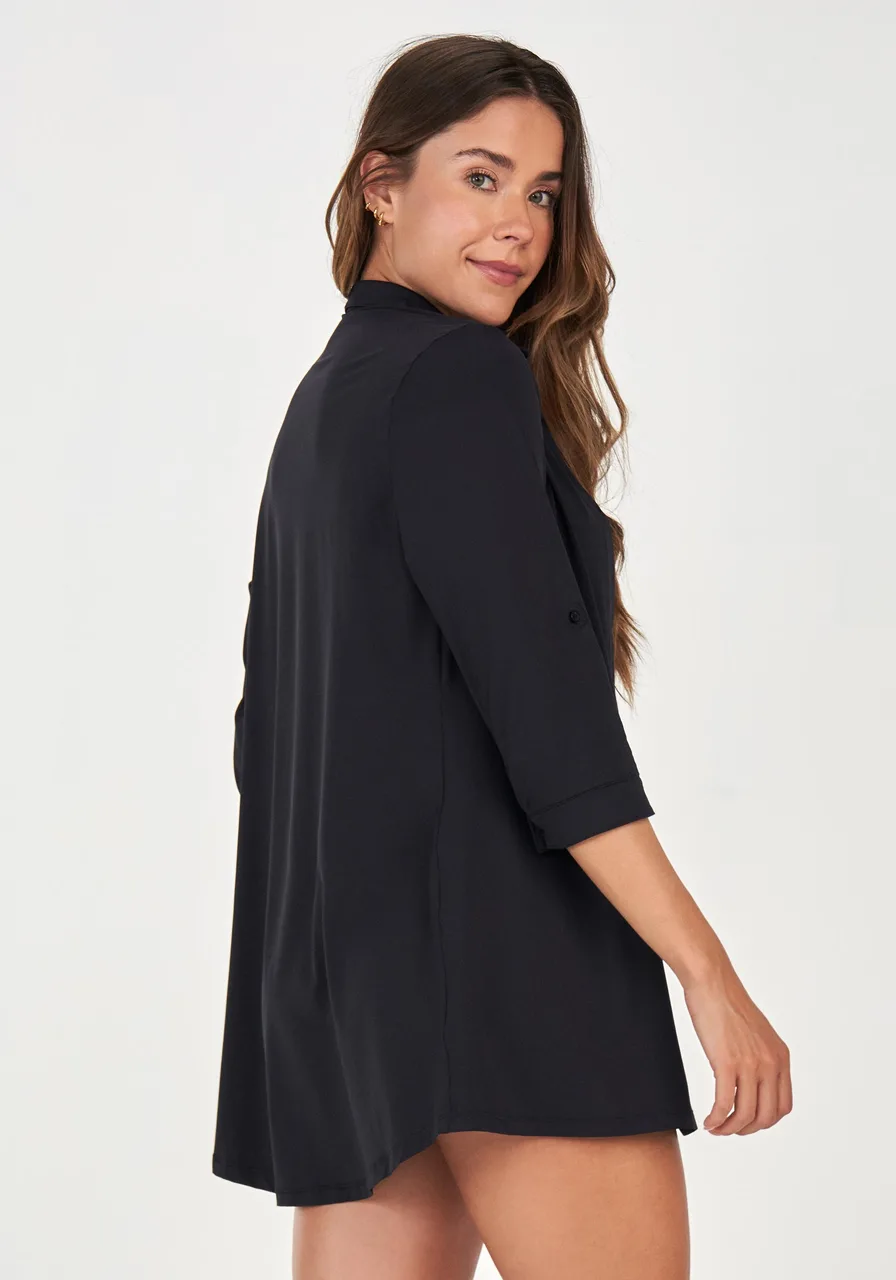 Chemise Manga 7/8 Alto Giro Preto