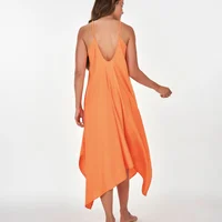 Vestido Geométrico Amplo Alto Giro Laranja - imagem 1