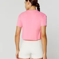 T-shirt Abertura Lateral e Faixa Personalizada Rosa - imagem 4