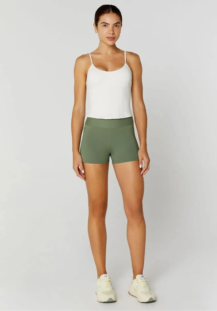 Short 2 Em 1 Com Fita Personalizada Verde