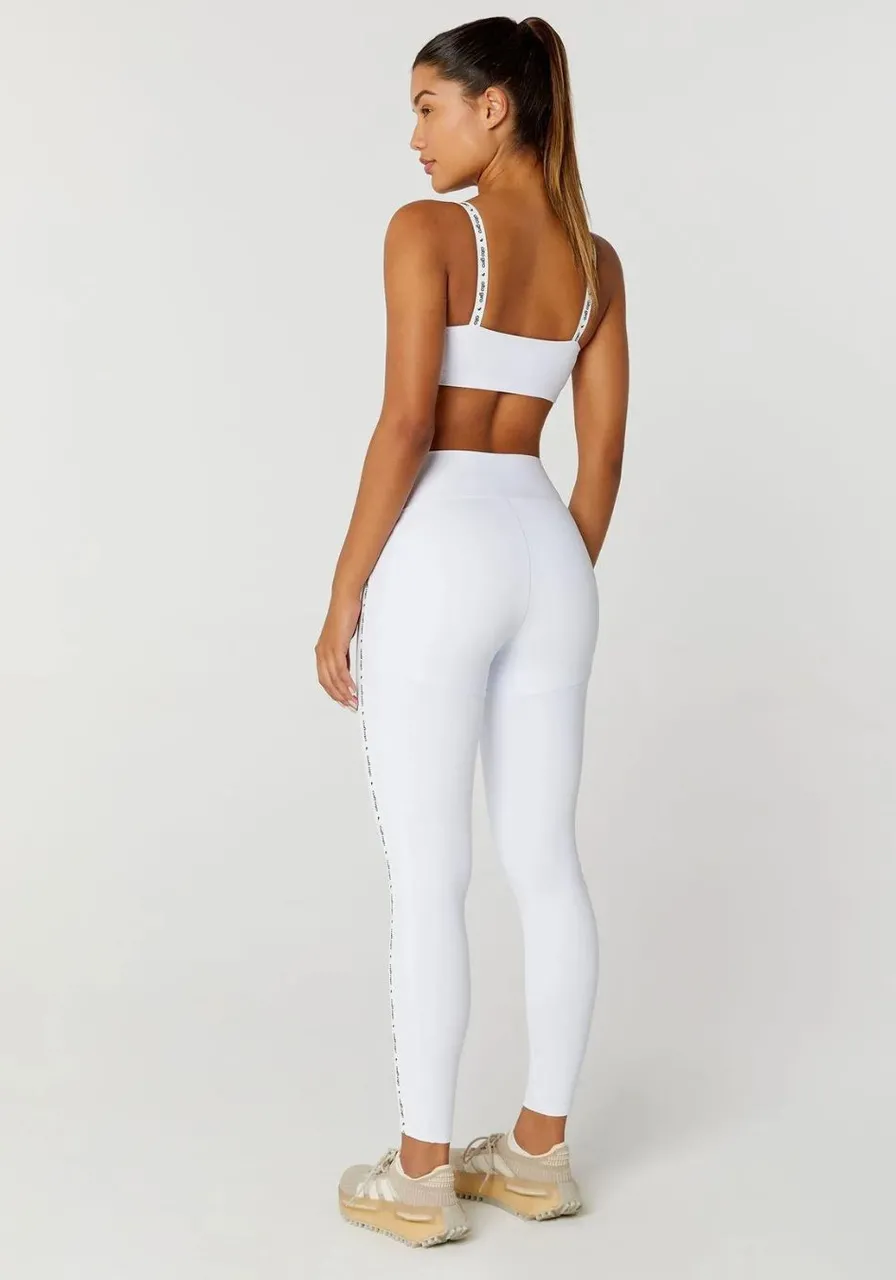 Legging Elástico Personalizado Branco 