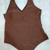 Maiô Plus Size Transpassado Com Argola Marrom Alto Giro Ref 15815 - imagem 1