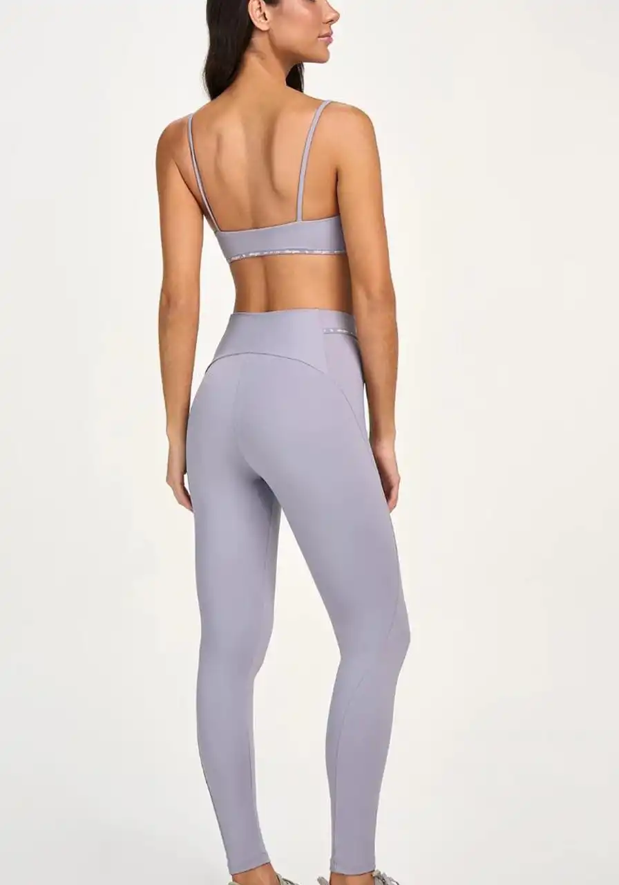 Legging Bolsos Laterais Alto Giro com Lapela Cinza Ref 13781