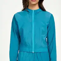 Jaqueta Cropped Alto Giro com Fita Personalizada Azul Ref:13895 - imagem 4