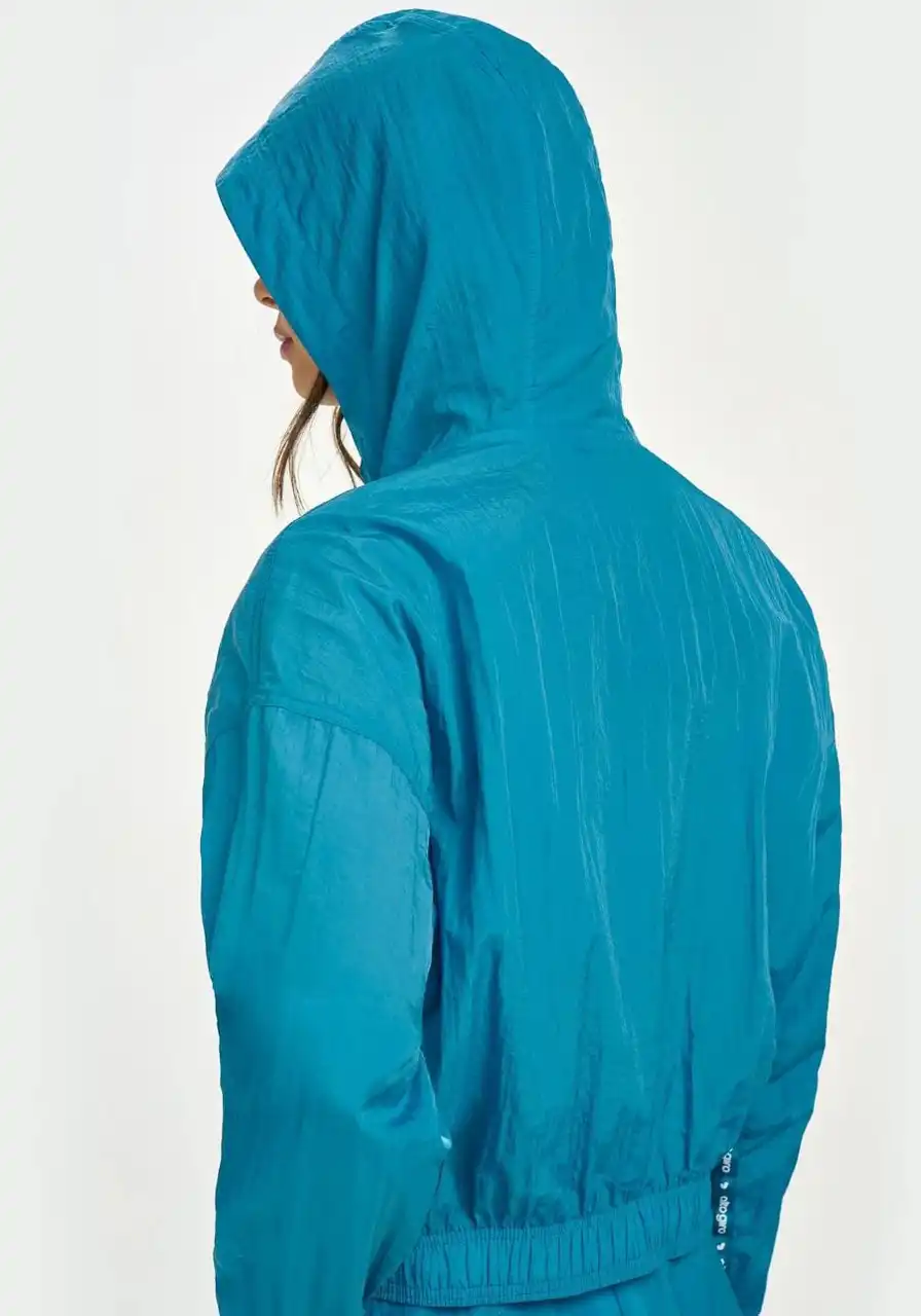 Jaqueta Cropped Alto Giro com Fita Personalizada Azul Ref:13895