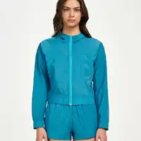 Jaqueta Cropped Alto Giro com Fita Personalizada Azul Ref:13895 - imagem 3