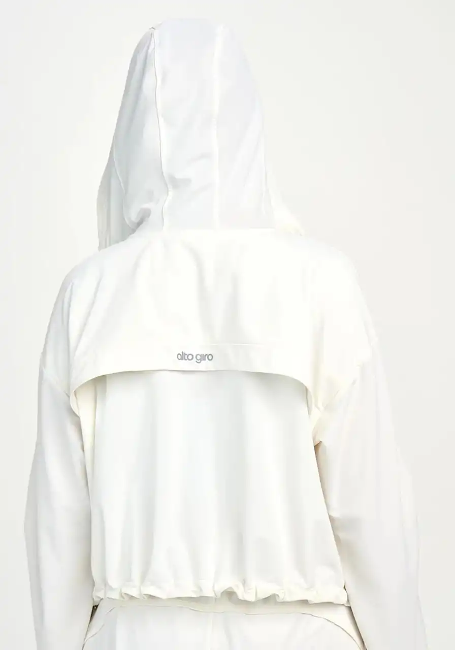 Jaqueta Sport Com Capuz Alto Giro Branco Ref 13885