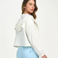 Jaqueta Sport Com Capuz Alto Giro Branco Ref 13885 - imagem 1