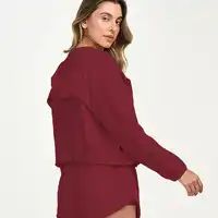 Jaqueta Sport Com Capuz Alto Giro Vermelho Tinto Ref 13885 - imagem 1