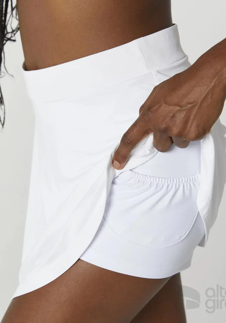 Saia-Shorts eterna sobreposta alto giro 