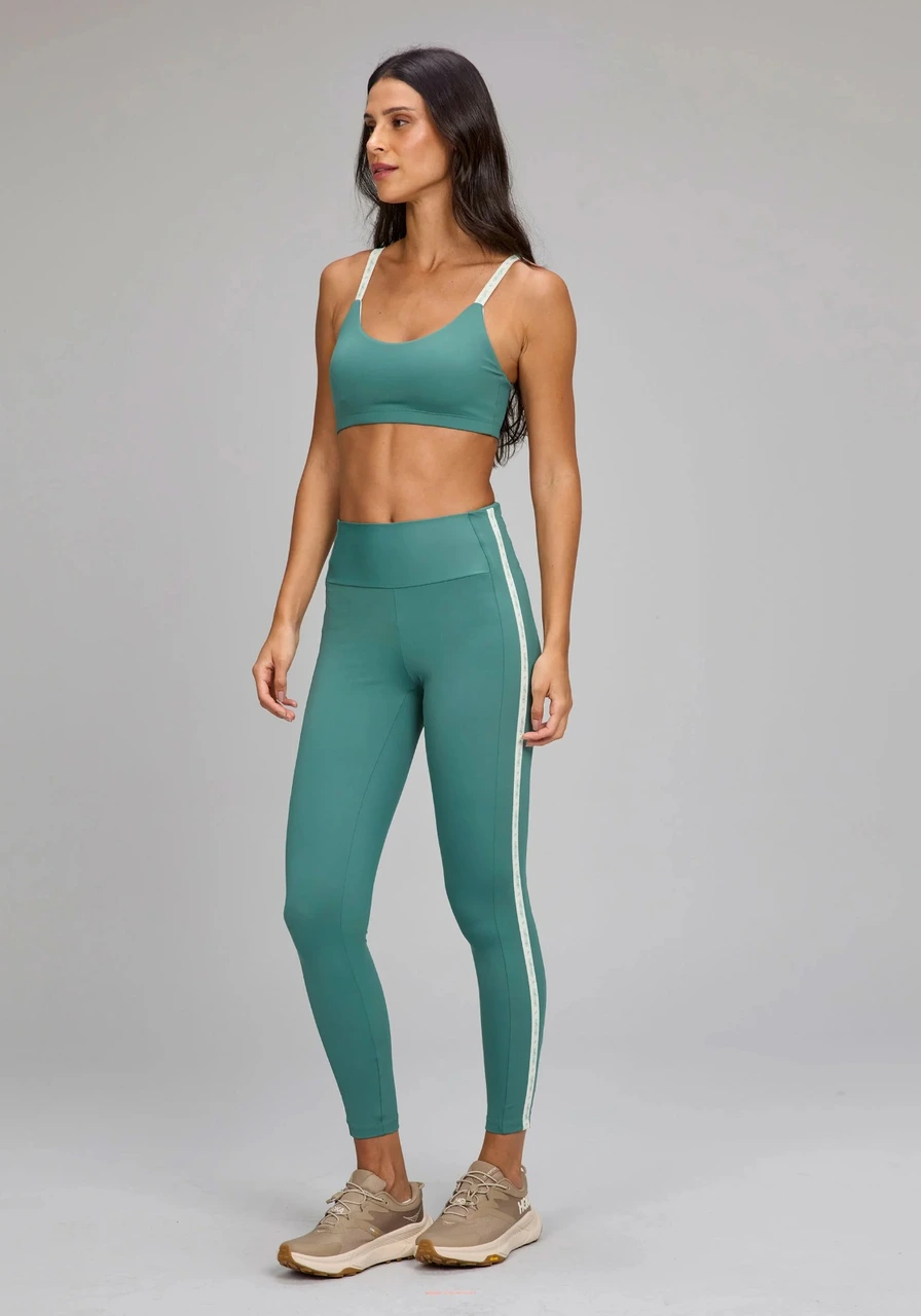 Legging Elástico Personalizado Verde Cálido Alto Giro Ref 14933