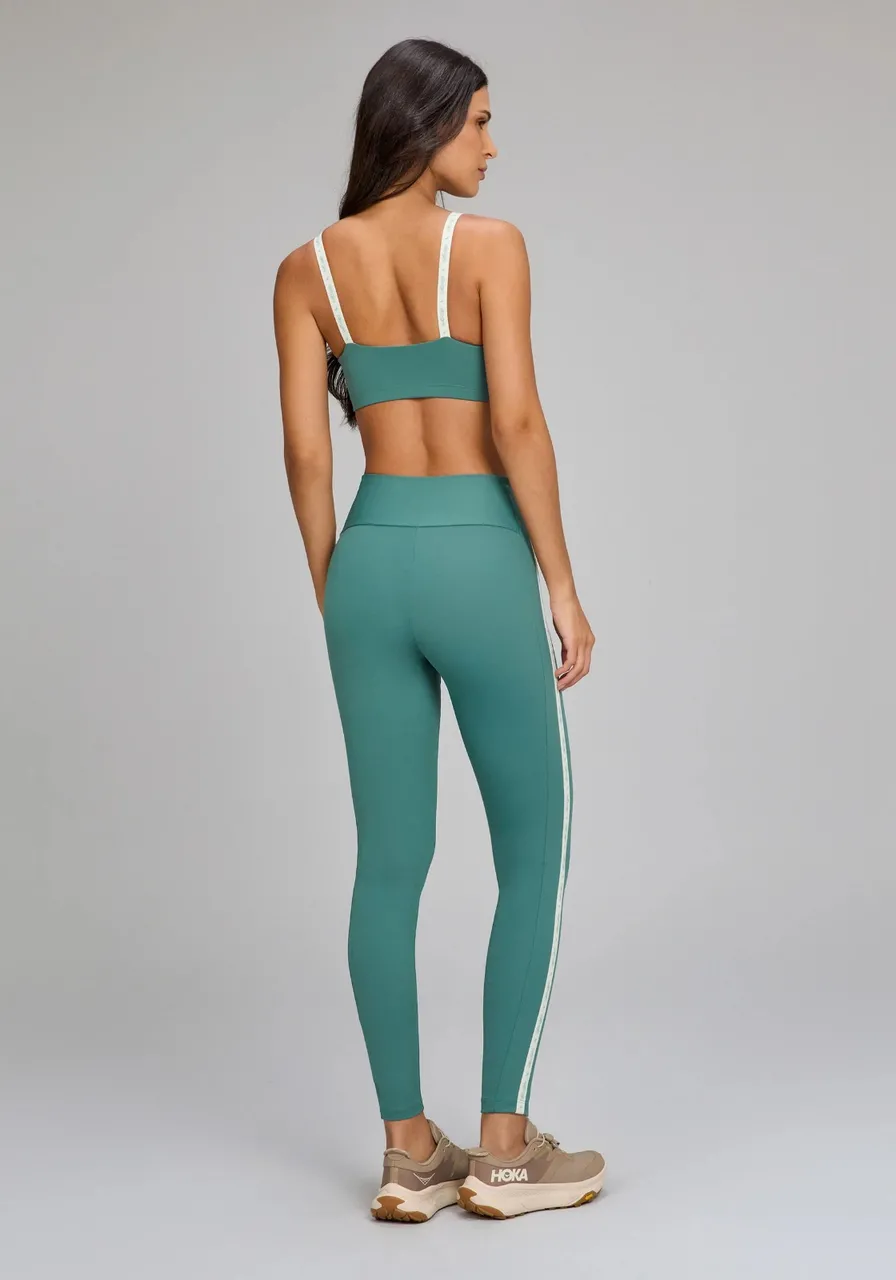 Legging Elástico Personalizado Verde Cálido Alto Giro Ref 14933