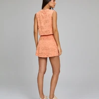 Regata Cropped Mesh Laranja Pêssego Alto Giro Ref 14938  - imagem 1