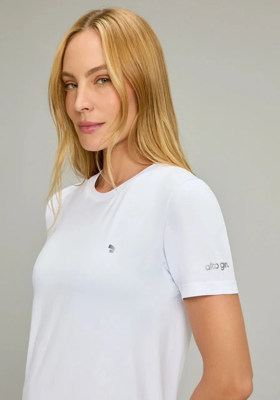 T-shirt Sem Costura Branca Alto Giro Ref 14908