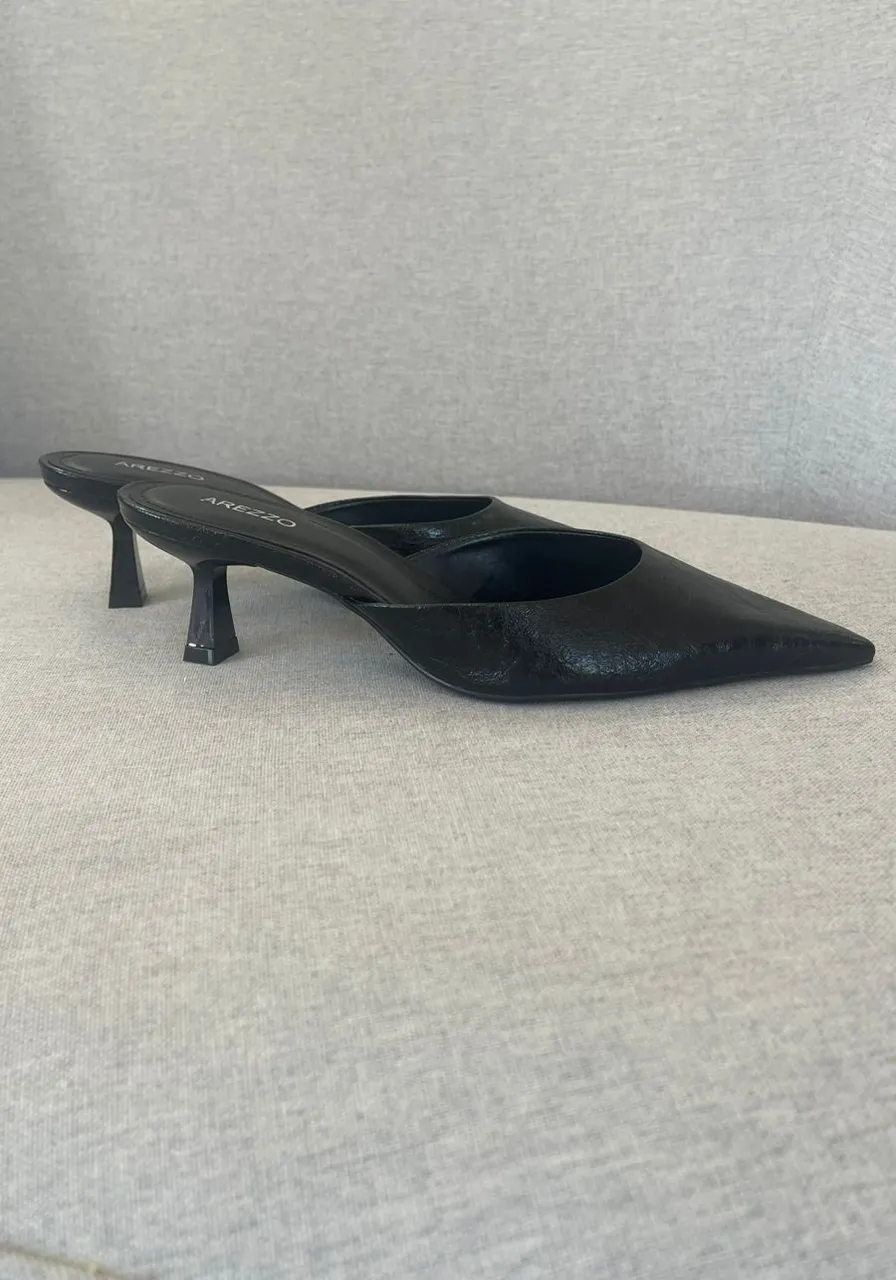 Sandália Salto Medio Preto Arezzo Ref 14597