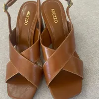 Sandália Salto Alto Couro Arezzo Ref 14603 - imagem 1