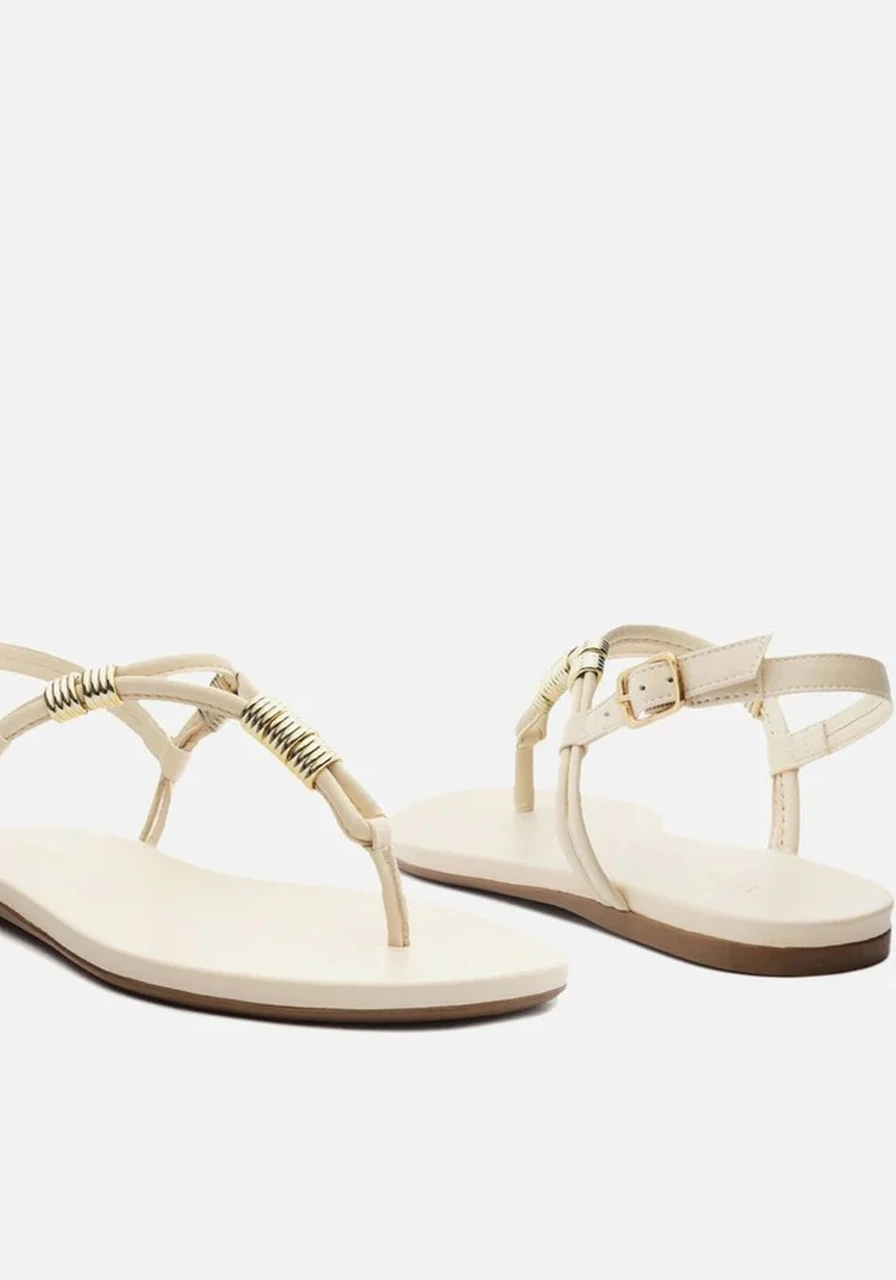 Sandália Salto Rasteiro Sintético Arezzo Ref 13969  