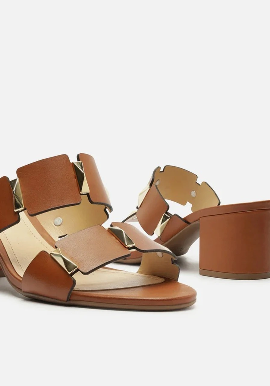 Sandália Salto Médio Couros Arezzo Ref 13848