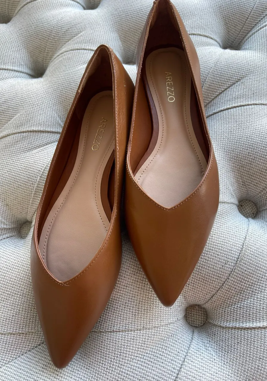 Sapatilha Couros Salto Rasteiro Arezzo Ref 14209