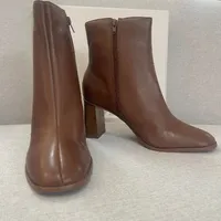 Bota Salto Medio Couros Marrom Arezzo 14816 - imagem 3