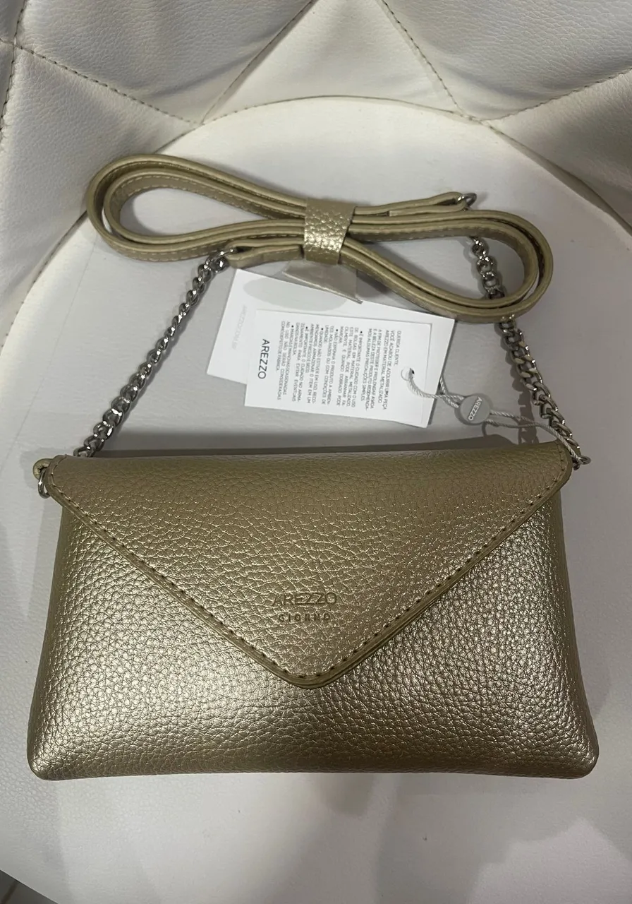 Bolsas pequena sintéticos Arezzo Dourada Ref 13340