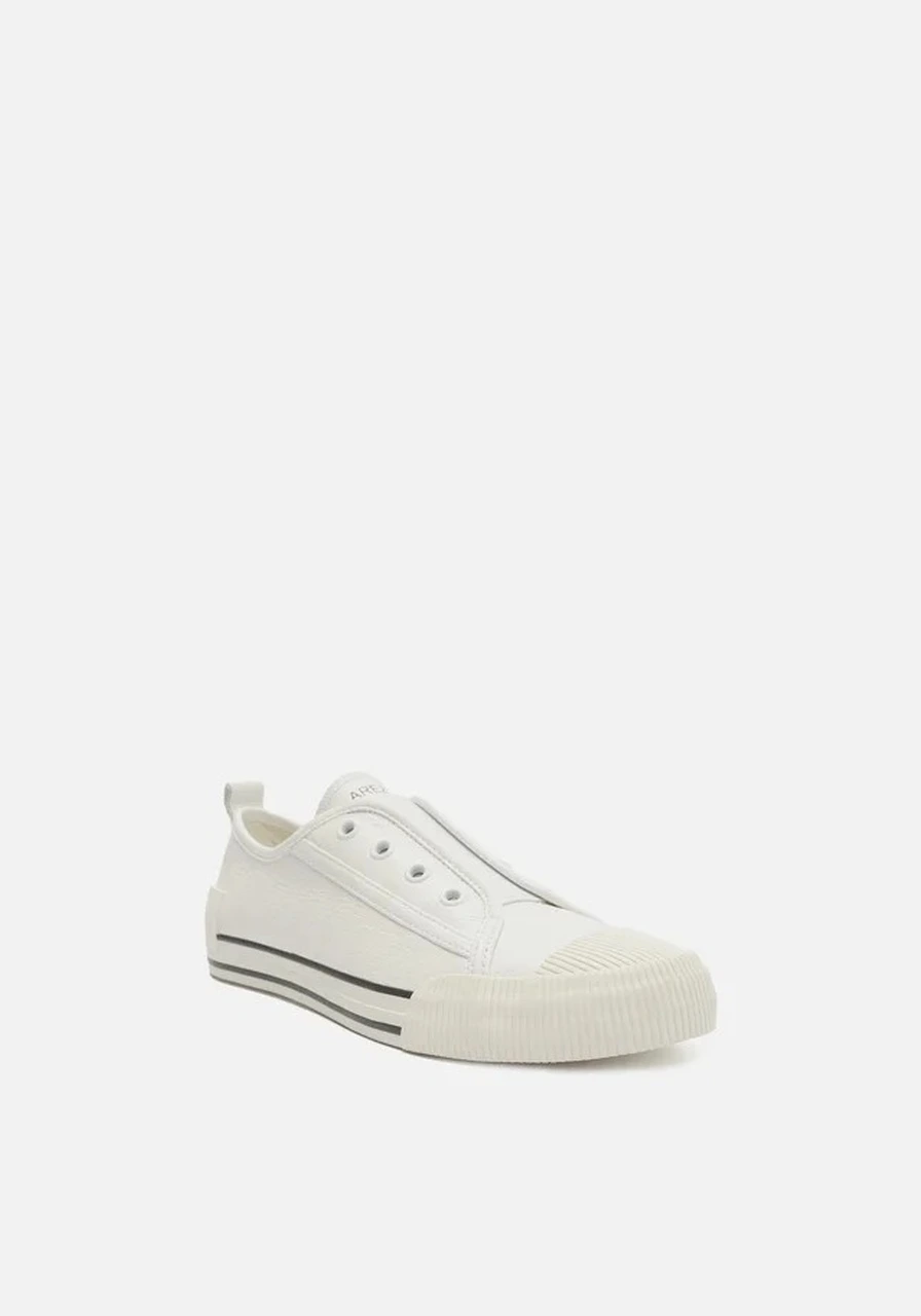 Tênis Slip On Branco Couro Elástico Arezzo Ref 15123