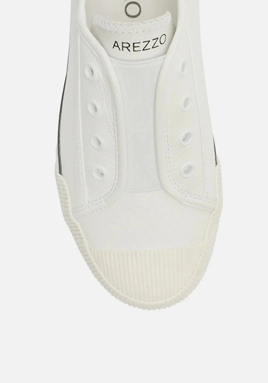 Tênis Slip On Branco Couro Elástico Arezzo Ref 15123