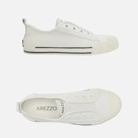 Tênis Slip On Branco Couro Elástico Arezzo Ref 15123 - imagem 5
