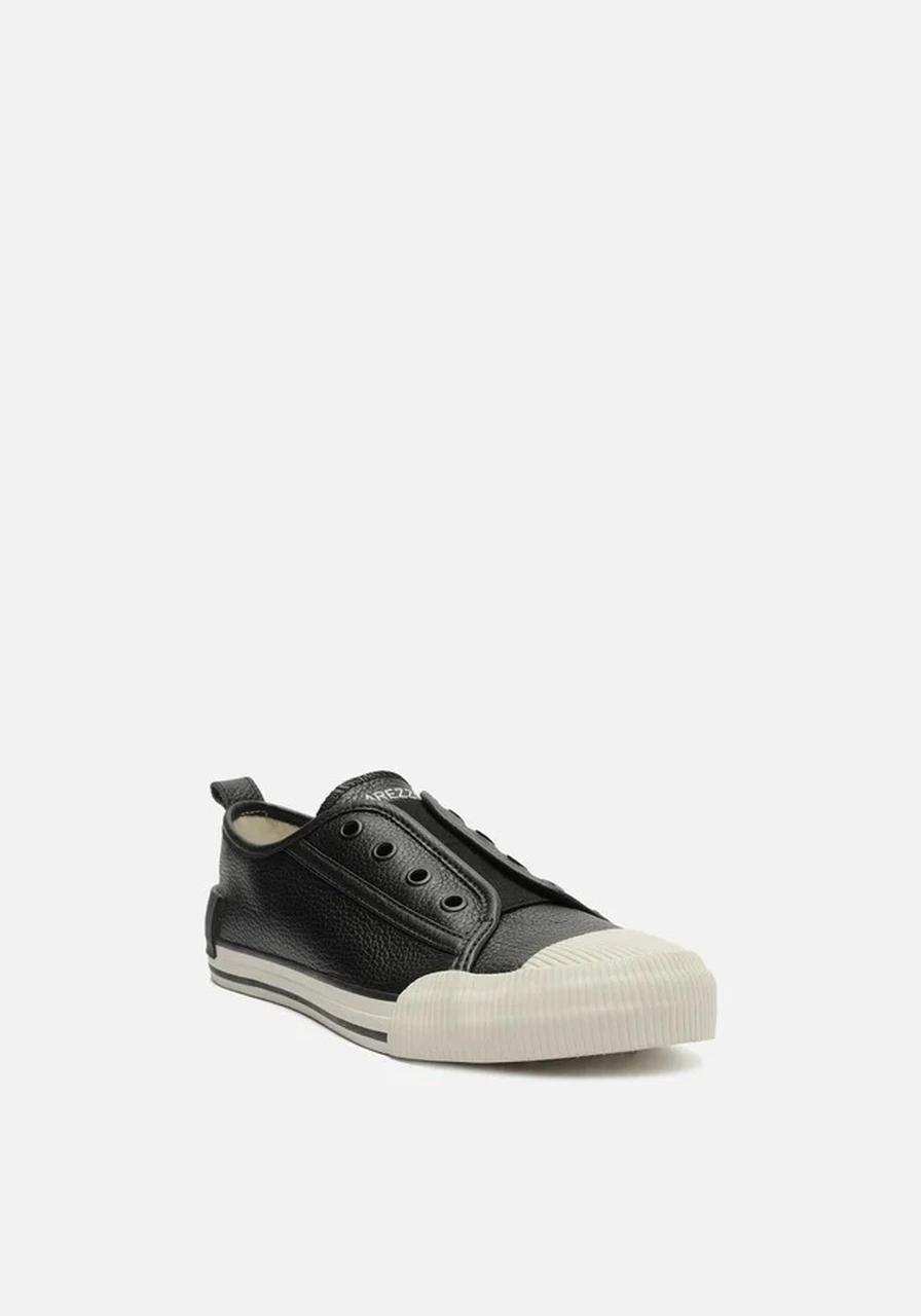 Tênis Slip On Preto Couro Elástico Arezzo Ref 15126