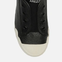 Tênis Slip On Preto Couro Elástico Arezzo Ref 15126 - imagem 5