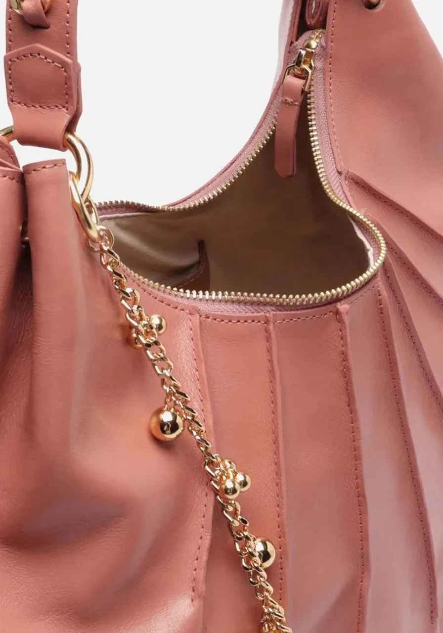 Bolsa Média Couros Rose Blush Arezzo Ref 14801