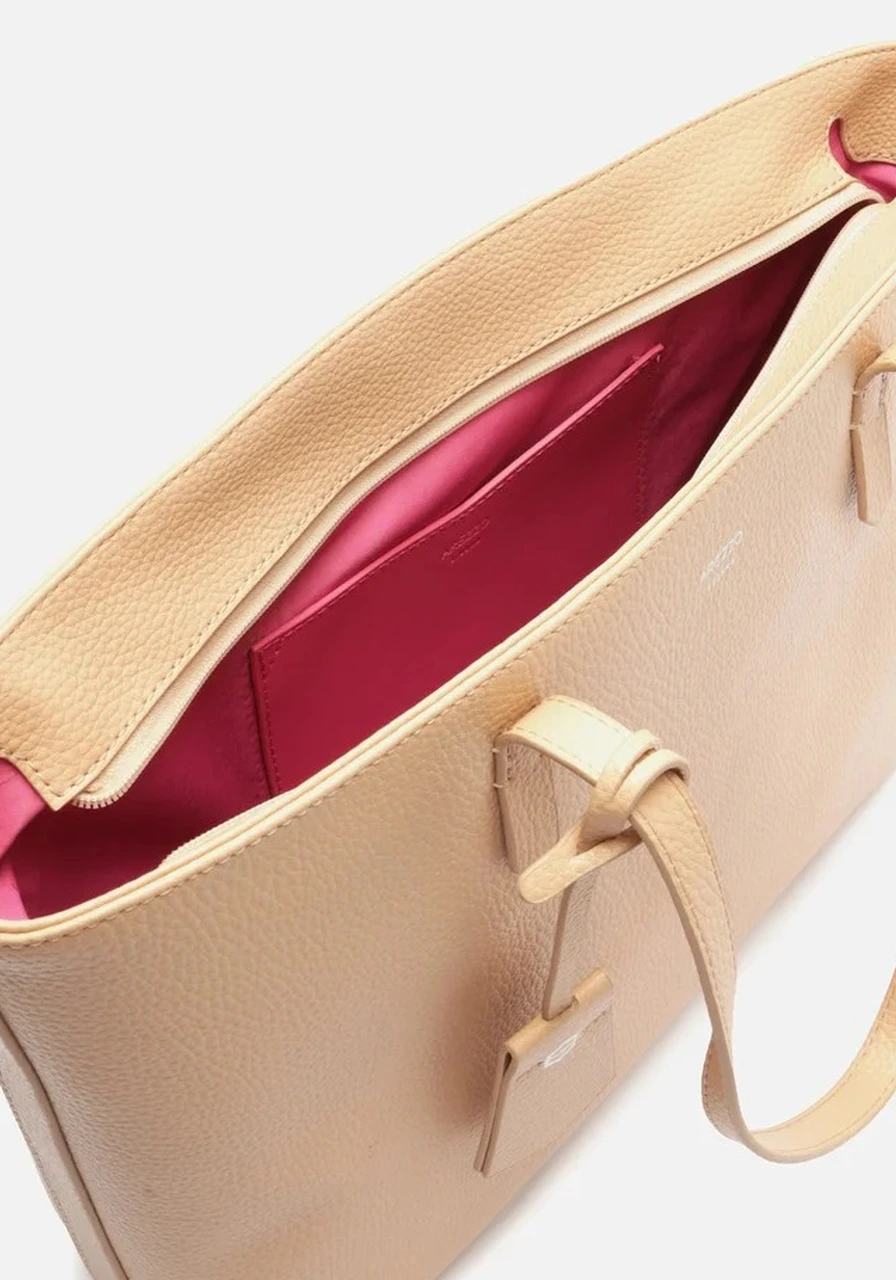 Bolsa Grande Arezzo Sintéticos Nude Ref 13341