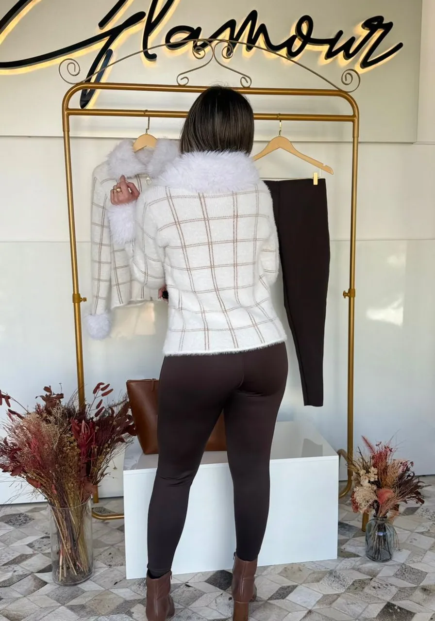 Legging Tech Fit Marrom Intenso Alto Giro Ref 14834