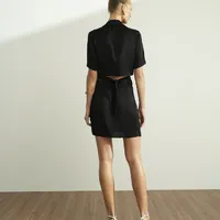 Vestido Carlota Costa Curto Com Gola Preto  - imagem 4