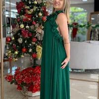 Vestido Midi Fluido Com Babados Carlota Costa Ref 16361 - imagem 2