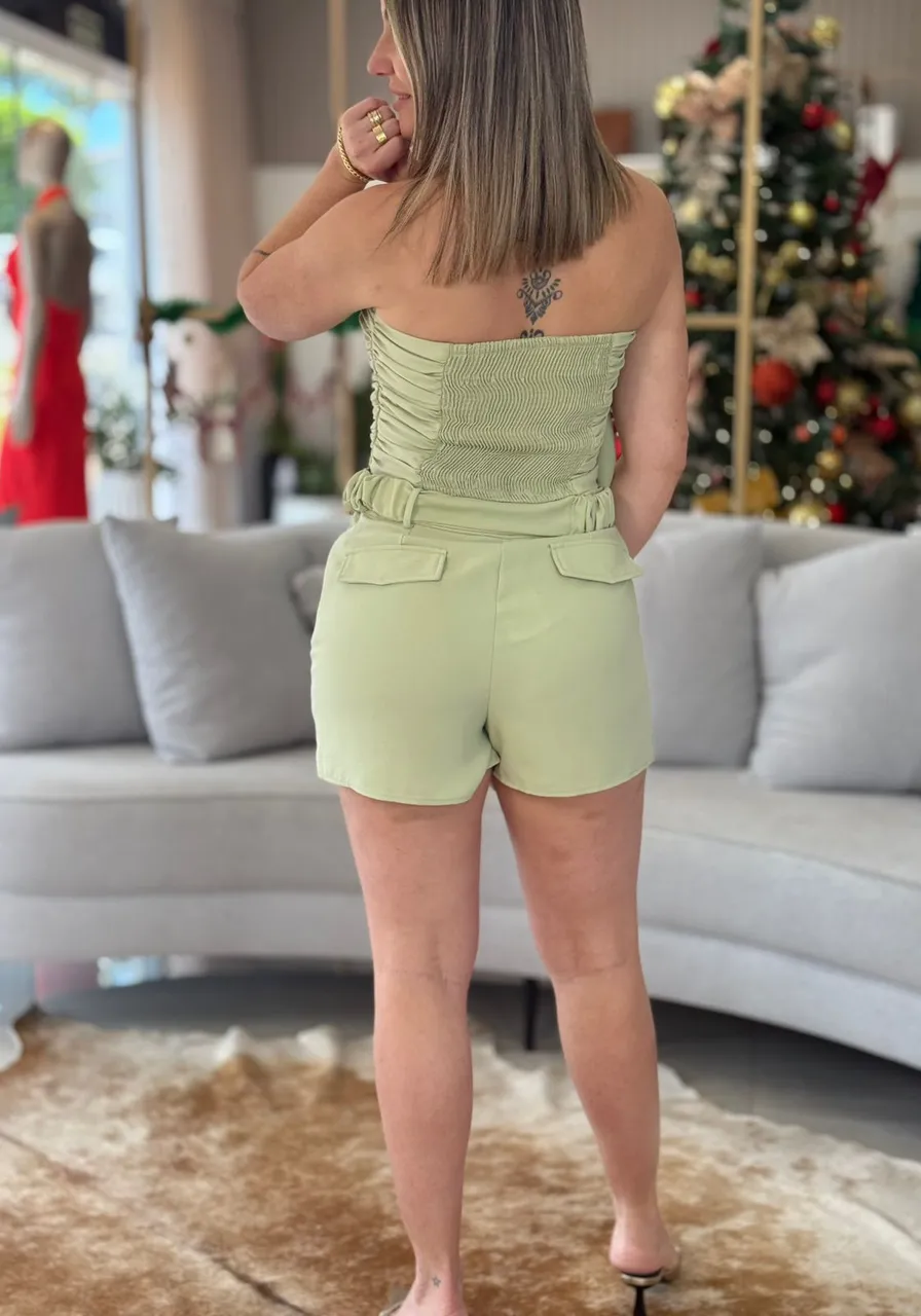 Top Flor Verde Oliva Carlota Costa Ref 16389