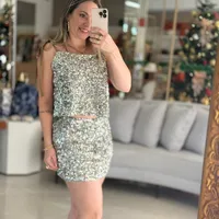 Blusa Com Alças De Paetê Carlota Costa Ref 15288 - imagem 2