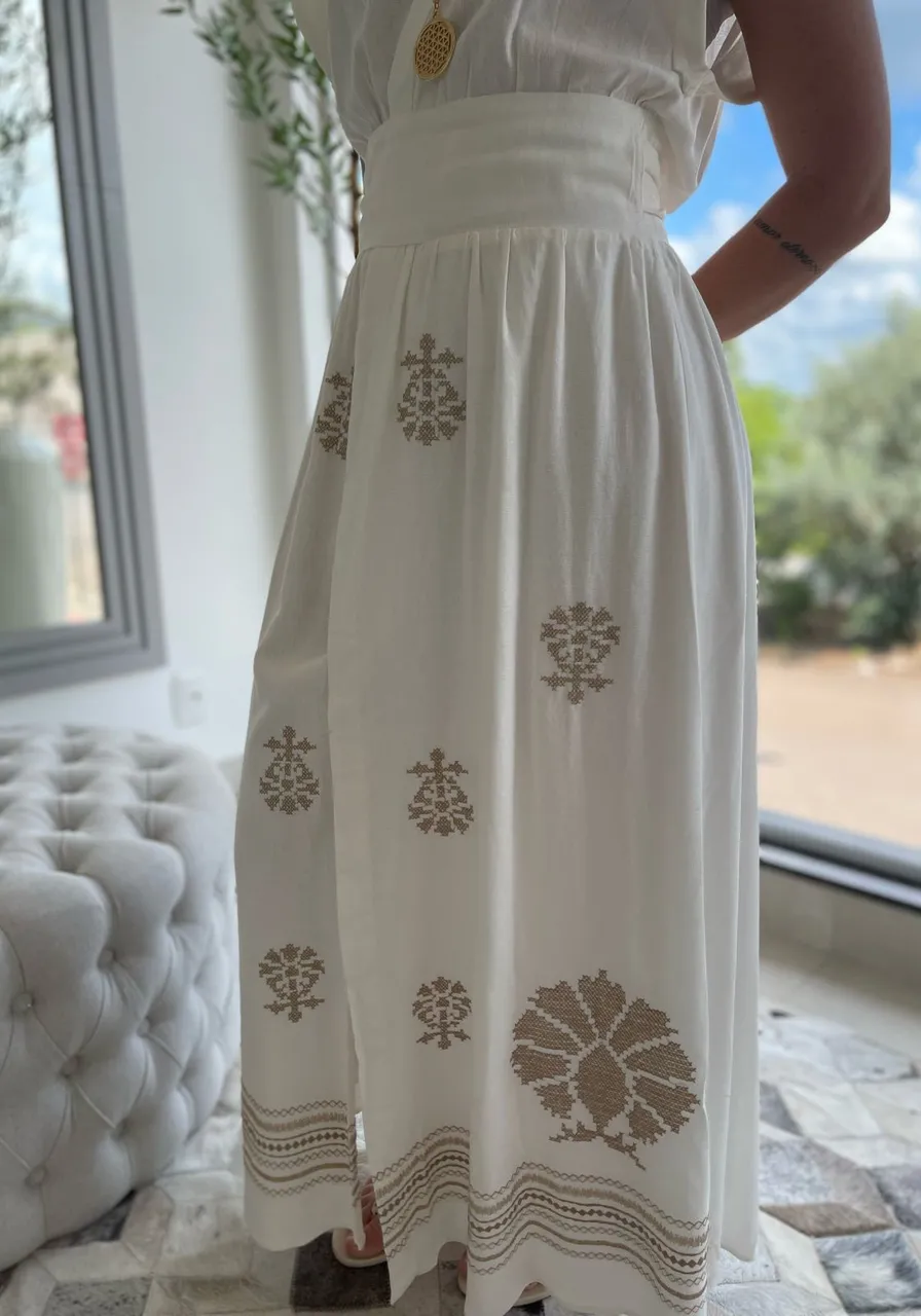 Vestido Carlota Costa Bordado