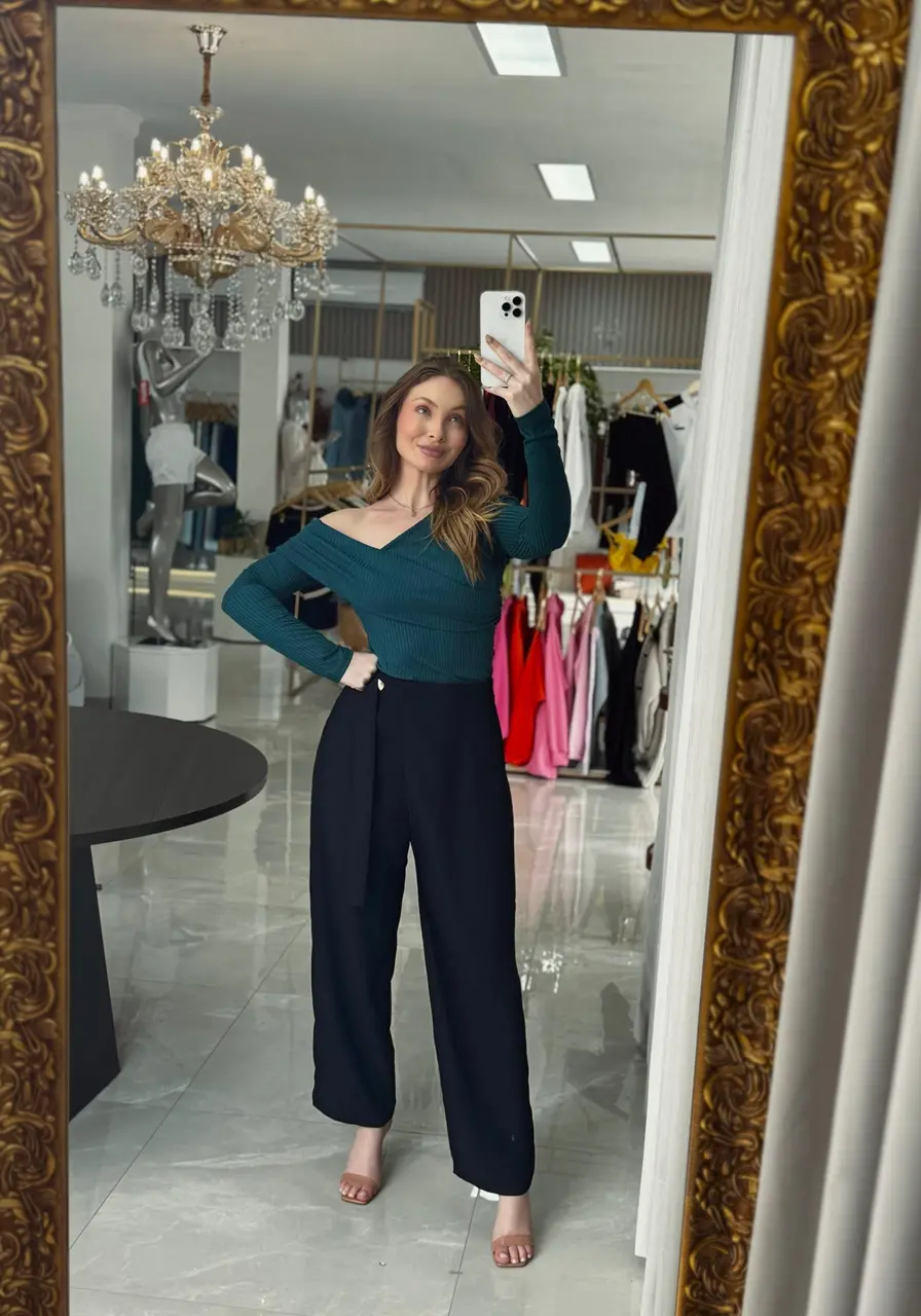 Blusa Carlota Costa Com Sobreposição 