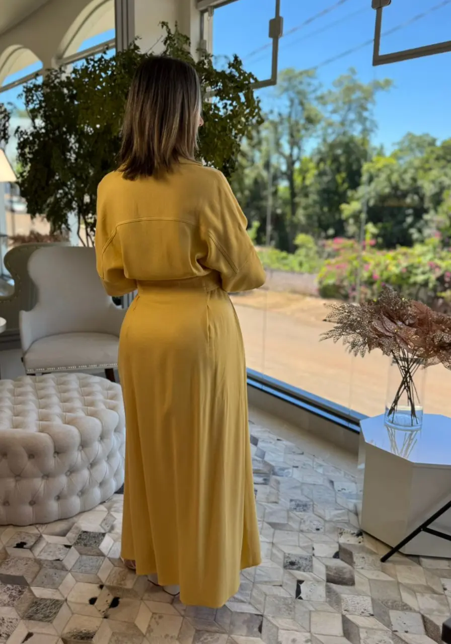 Vestido Midi com Botoes Carlota Costa 