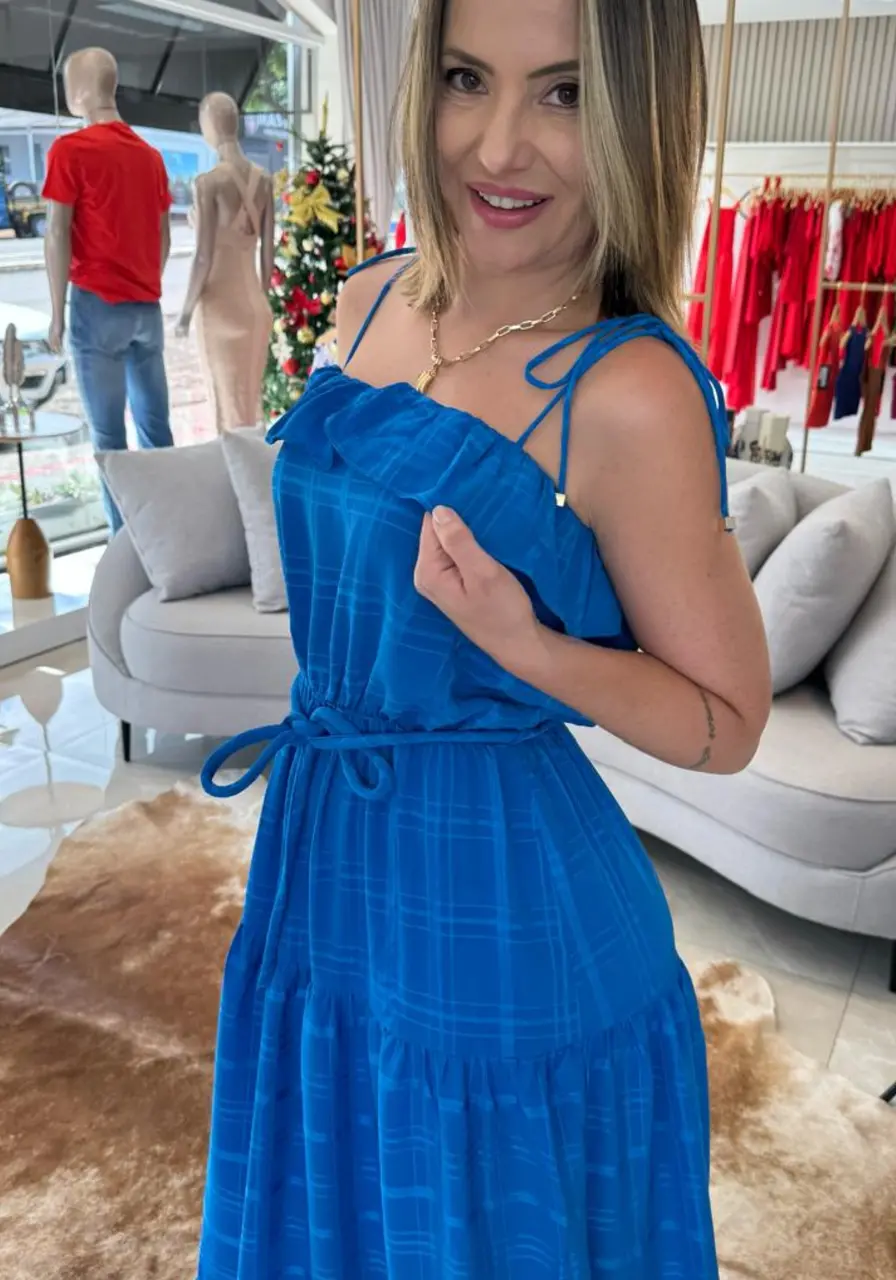 Vestido Longo com Marias e Babados Carlota Costa 