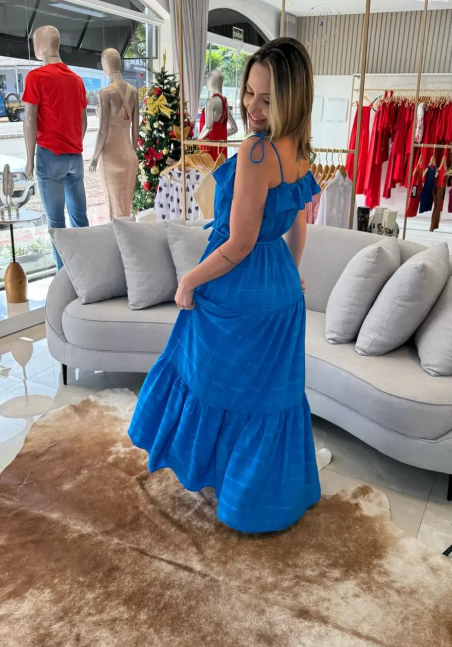 Vestido Longo com Marias e Babados Carlota Costa 