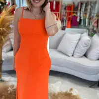 Vestido Midi com Amarrações Alças Finas Carlota Costa  - imagem 1
