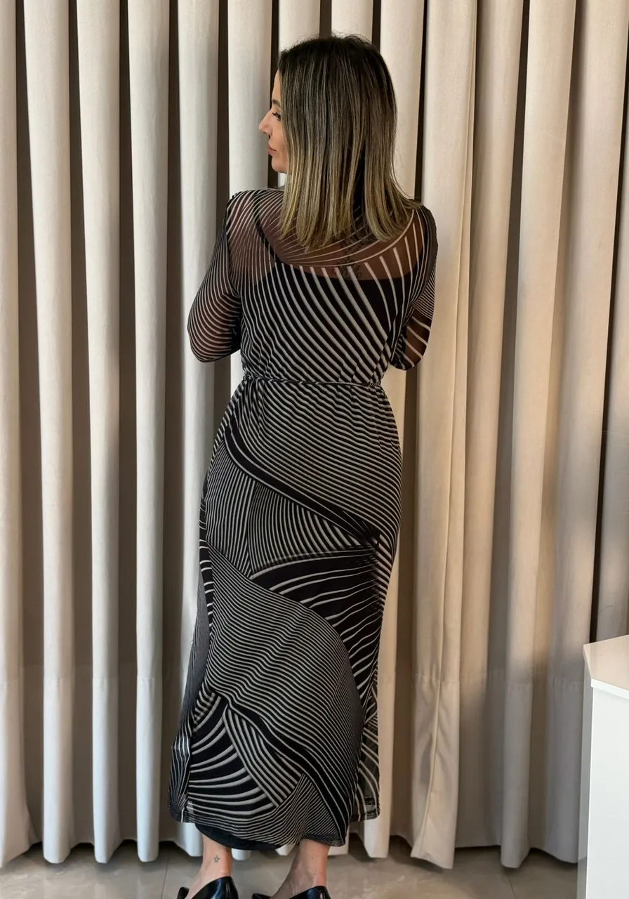 Vestido Reto Preto Carlota Costa Ref 14892