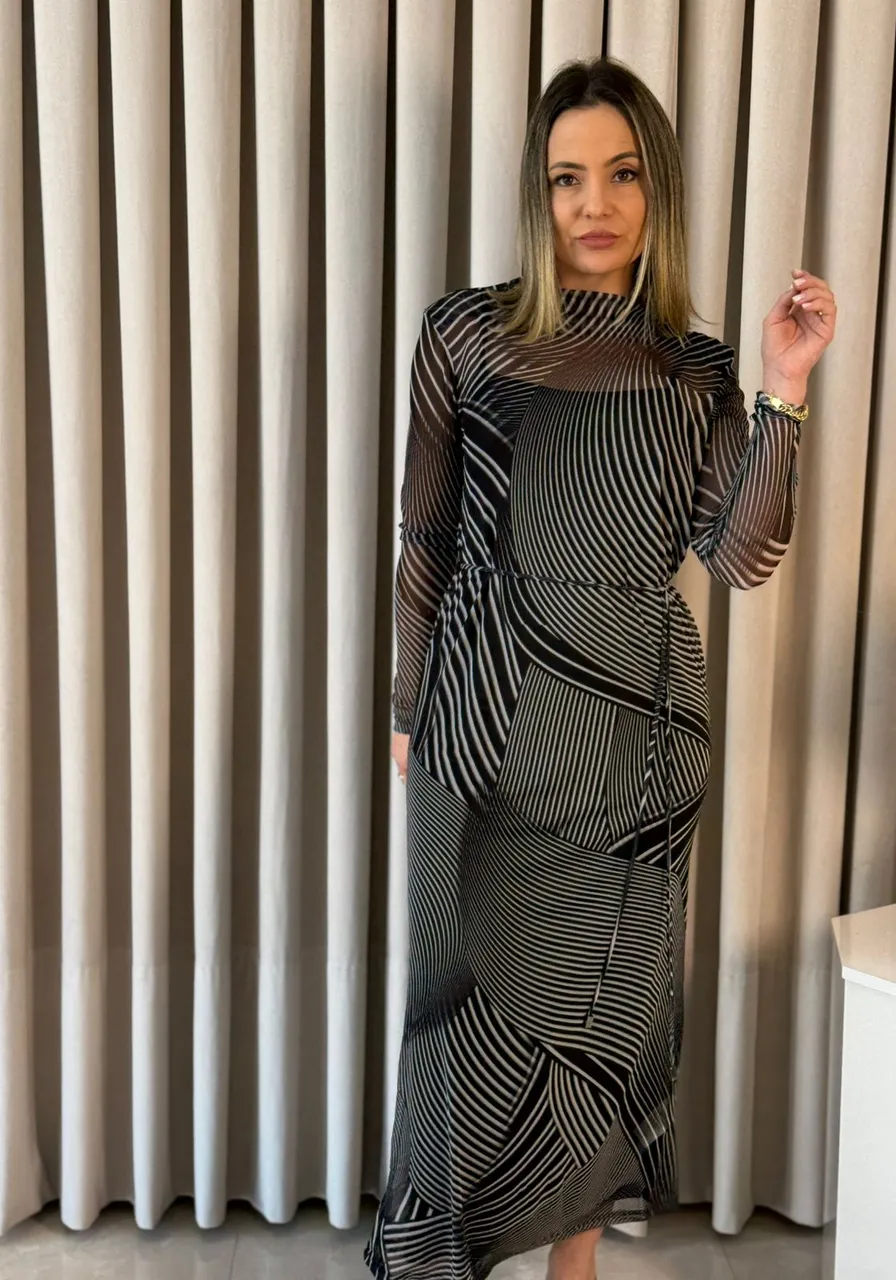 Vestido Reto Preto Carlota Costa Ref 14892