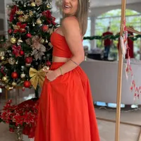 Coordenado Top E Saia Carlota Costa Vermelho Ref 11889 - imagem 1