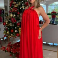 Vestido Midi Amplo Vermelho Carlota Costa Ref 12622 - imagem 2
