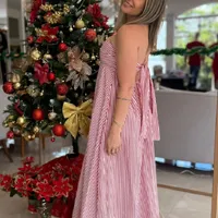 Vestido Listras Vermelho Carlota Costa Ref 15051 - imagem 1