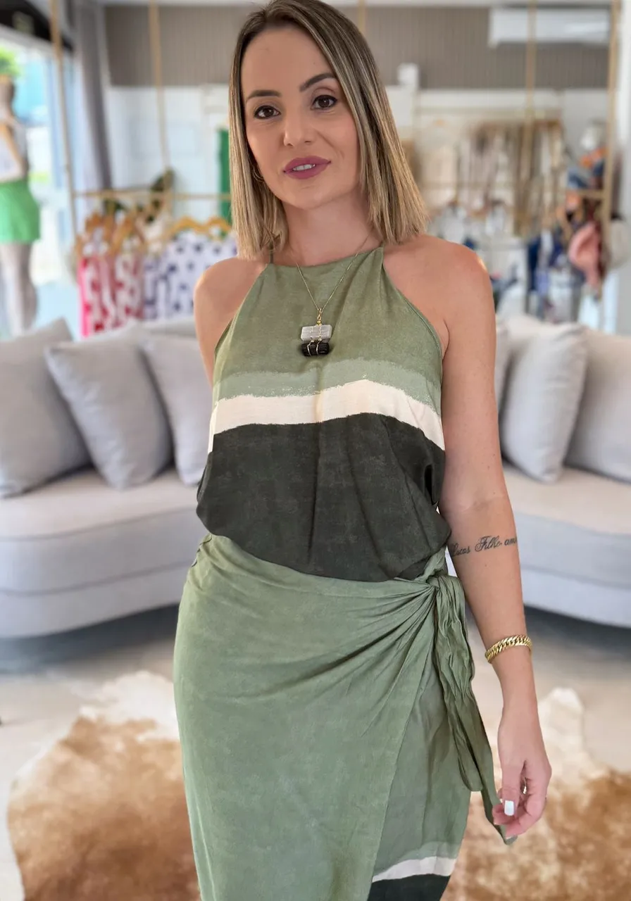 Conjunto Saia E Regata Estampados